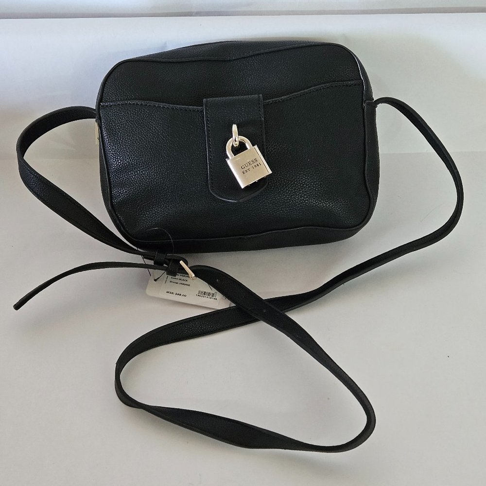 GUESS Jardine Large Camera Bag Black Adjustable Shoulder Strap /Defective Pocket